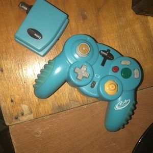 Blue game cube controller. Works with wii
